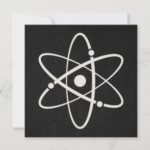 Atomic Orbit Icon Molecule Art Black Feestdagenkaart