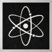 Atomic Orbit Icon Molecule Art Black Poster (Voorkant)