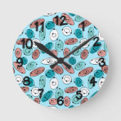 Atomic Ovals Turquoise Ronde Klok (Voorkant)