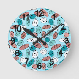 Atomic Ovals Turquoise Ronde Klok