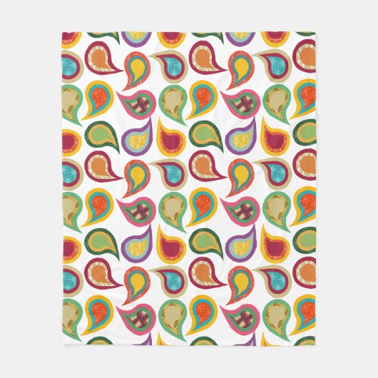 Atomic Paisleys Fleece Deken (Voorkant)