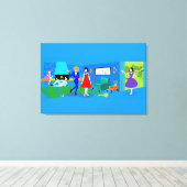 Atomic Palm Springs Cocktail Party Verpakt Canvas (Insitu (Houten vloer))