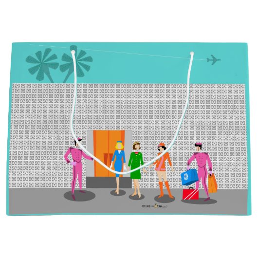 Atomic Palm Springs Stewardess Party Gift Bag Groot Cadeauzakje (Voorkant)