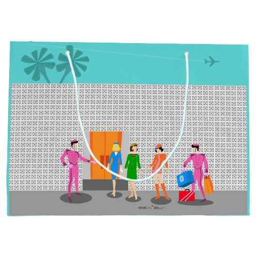 Atomic Palm Springs Stewardess Party Gift Bag Groot Cadeauzakje (Achterkant)