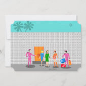 Atomic Palm Springs Stewardess Party Invitation Kaart (Voorkant)