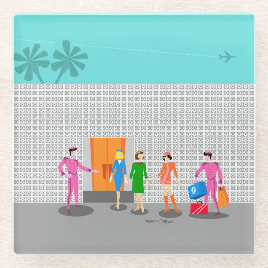 Atomic Palm Springs Stewardess Party Onderzetter (Voorkant)