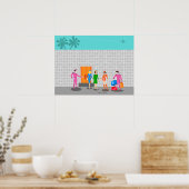 Atomic Palm Springs Stewardess Party Poster (Keuken)