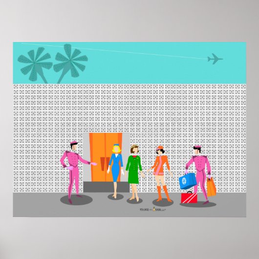 Atomic Palm Springs Stewardess Party Poster (Voorkant)