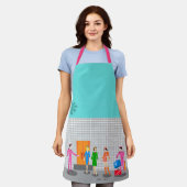 Atomic Palm Springs Stewardess Party Print Apron Schort (Gedragen)
