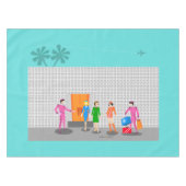 Atomic Palm Springs Stewardess Party Tablecloth Tafelkleed (Voorkant (Horizontaal))