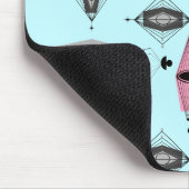 Atomic Pink & Grey Pattern Mousepad Muismat (Hoek)