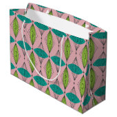 Atomic Pink Ogee & Starburst Gift Bag Groot Cadeauzakje (Achterkant Gekanteld)