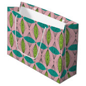 Atomic Pink Ogee & Starburst Gift Bag Groot Cadeauzakje (Voorkant Gekanteld)