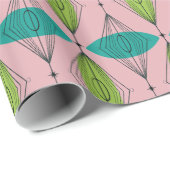 Atomic Pink Ogee & Starburst inpakpapier (Rol Hoek)