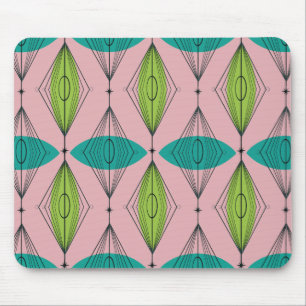Atomic Pink Ogee & Starburst Mousepad Muismat