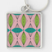 Atomic Pink Ogee & Starburst Square Sleutelhanger (Voorkant)