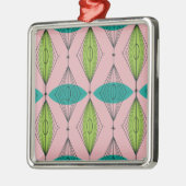 Atomic Pink Ogee & Starbursts kerstversiering Metalen Ornament (Links)