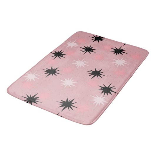 Atomic Pink Starbursts Bath Mat (Gekanteld)