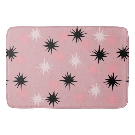 Atomic Pink Starbursts Bath Mat (Voorkant)