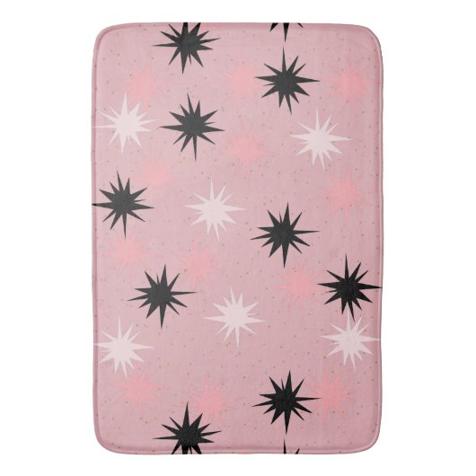 Atomic Pink Starbursts Bath Mat (Voorkant Verticaal)