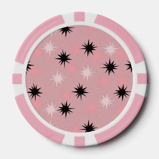 Atomic Pink Starbursts Poker Chips (Voorkant)