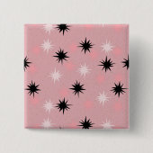 Atomic Pink Starbursts Square Button (Voorkant)