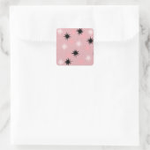 Atomic Pink Starbursts Square Stickers (Tas)