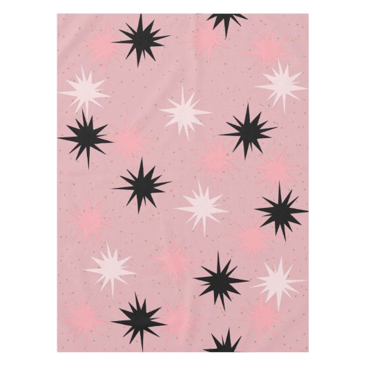 Atomic Pink Starbursts Tafelkleed (Voorkant)