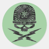 Atomic Pirate Ronde Sticker (Voorkant)