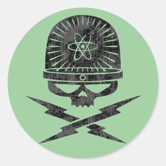 Atomic Pirate Ronde Sticker (Voorkant)