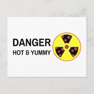 Atomic Pizza Hot en Yummy Briefkaart