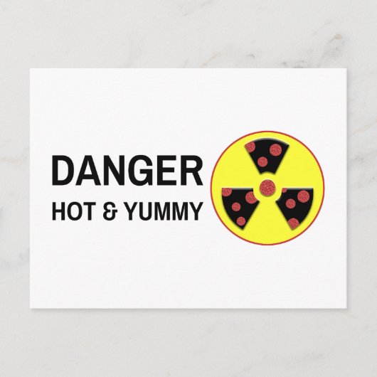 Atomic Pizza Hot en Yummy Briefkaart (Voorkant)