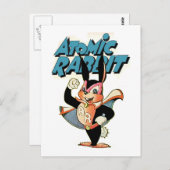 Atomic Rabbit grappige cartoon superheld Briefkaart (Voorkant / Achterkant)