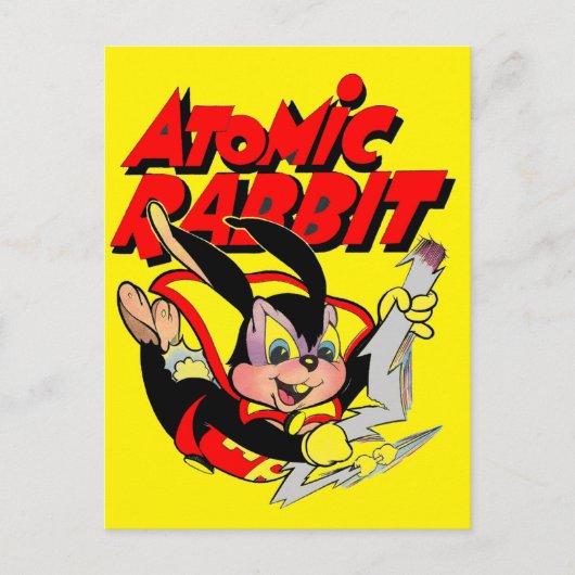Atomic Rabbit grappige superheld Briefkaart (Voorkant)