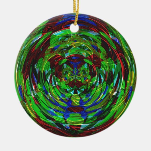 Atomic Reaction Kaleidoscoop Keramisch Ornament (Voorkant)