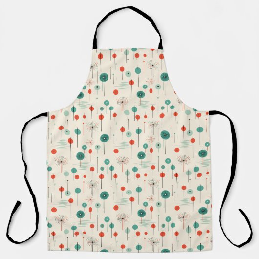 Atomic Red en Green Christmas Cook's Schort (Voorkant)