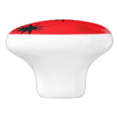 Atomic Red Starbursts keramische knop (Zijkant)