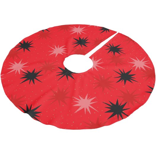 Atomic Red Starbursts kerstboomrok Kerstboom Rok (Gekanteld)