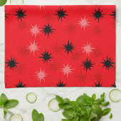 Atomic Red Starbursts Kitchen Towel Theedoek (Gevouwen)