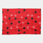 Atomic Red Starbursts Kitchen Towel Theedoek (Horizontaal)