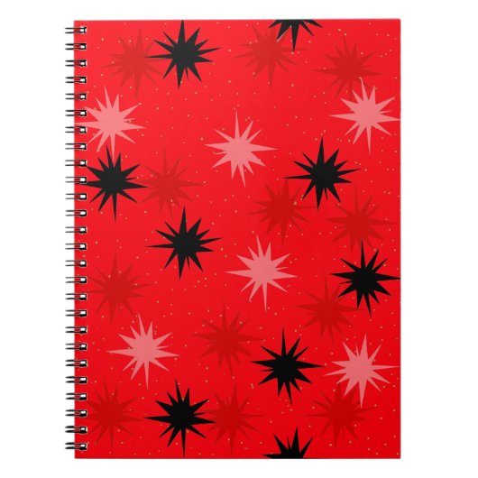 Atomic Red Starbursts Pocket Notitieboek (Voorkant)