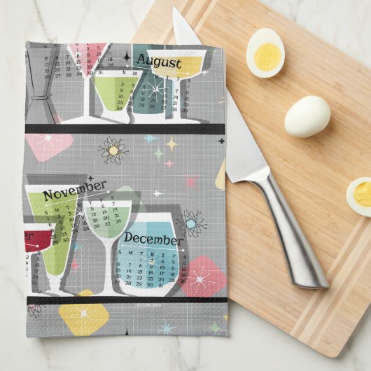 Atomic Retro Cocktails 2026 Kalender Theedoek (Quarter Fold)