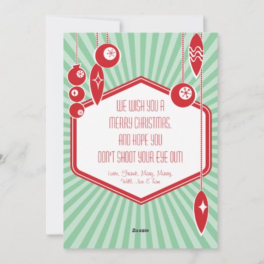 Atomic Retro Custom Flat Christmas Photo Card Feestdagenkaart (Achterkant)