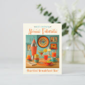 Atomic Retro Futuristic Martini Breakfast Bar Briefkaart (Staand voorkant)