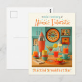 Atomic Retro Futuristic Martini Breakfast Bar Briefkaart (Voorkant / Achterkant)