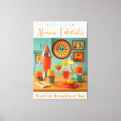Atomic Retro Futuristic Martini Breakfast Bar Canvas Afdruk (Voorkant)