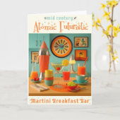 Atomic Retro Futuristic Martini Breakfast Bar Kaart (Gele Bloem)