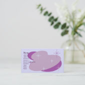 Atomic Retro Paars Visitekaartje (Staand voorkant)