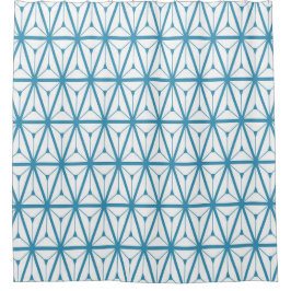Atomic Retro Pattern Blue Douchegordijn