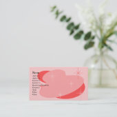 Atomic Retro Pink & Red Visitekaartje (Staand voorkant)